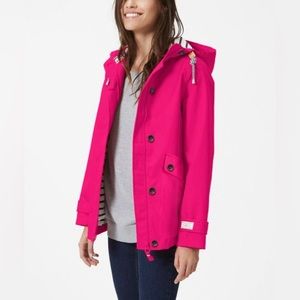 NWT Joules Cerise Pink Coast Waterproof Hooded Jacket sz 8